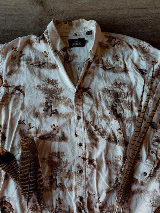 Mixed Upland Game Birds Button Up [Cream]